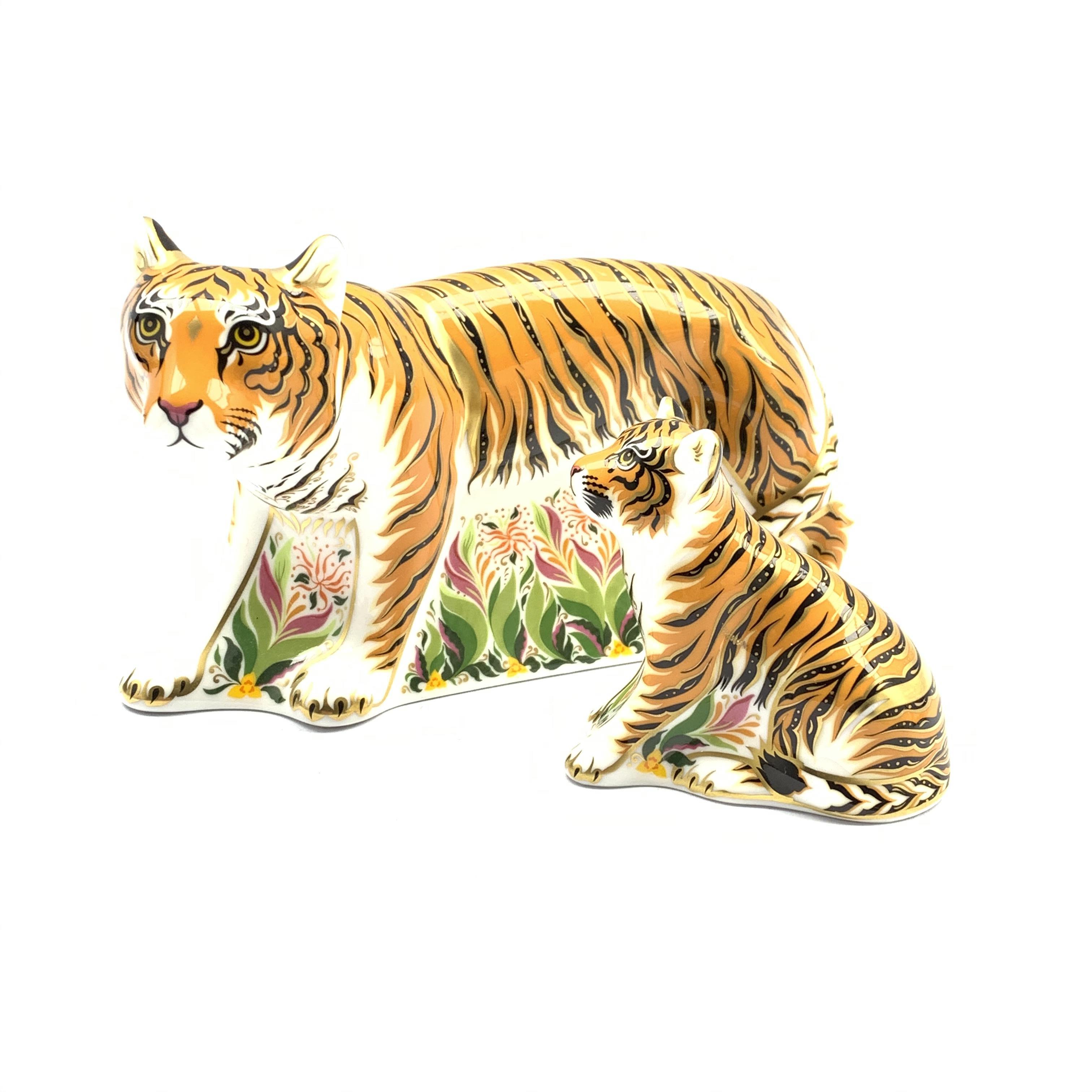 Royal Crown Derby 'Sumatran Tigress' paperweight and another 'Sumatran Tiger Cub' both boxed and wit - Image 2 of 2