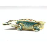 Royal Crown Derby 'Alligator' paperweight with gold stopper, boxed