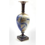 Doulton Burslem vase, ovoid body decorated with flo-blue Iris Flowers on a mottled gilt ground, H35c