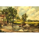 The Haywain, 20th century oil after Constable, 49cm x 70cm