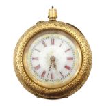 Continental gold ladies pocket watch, stamped 14K