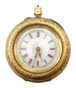 Continental gold ladies pocket watch, stamped 14K