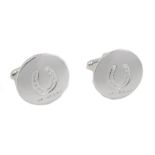 Pair of silver horseshoe cufflinks, hallmarked