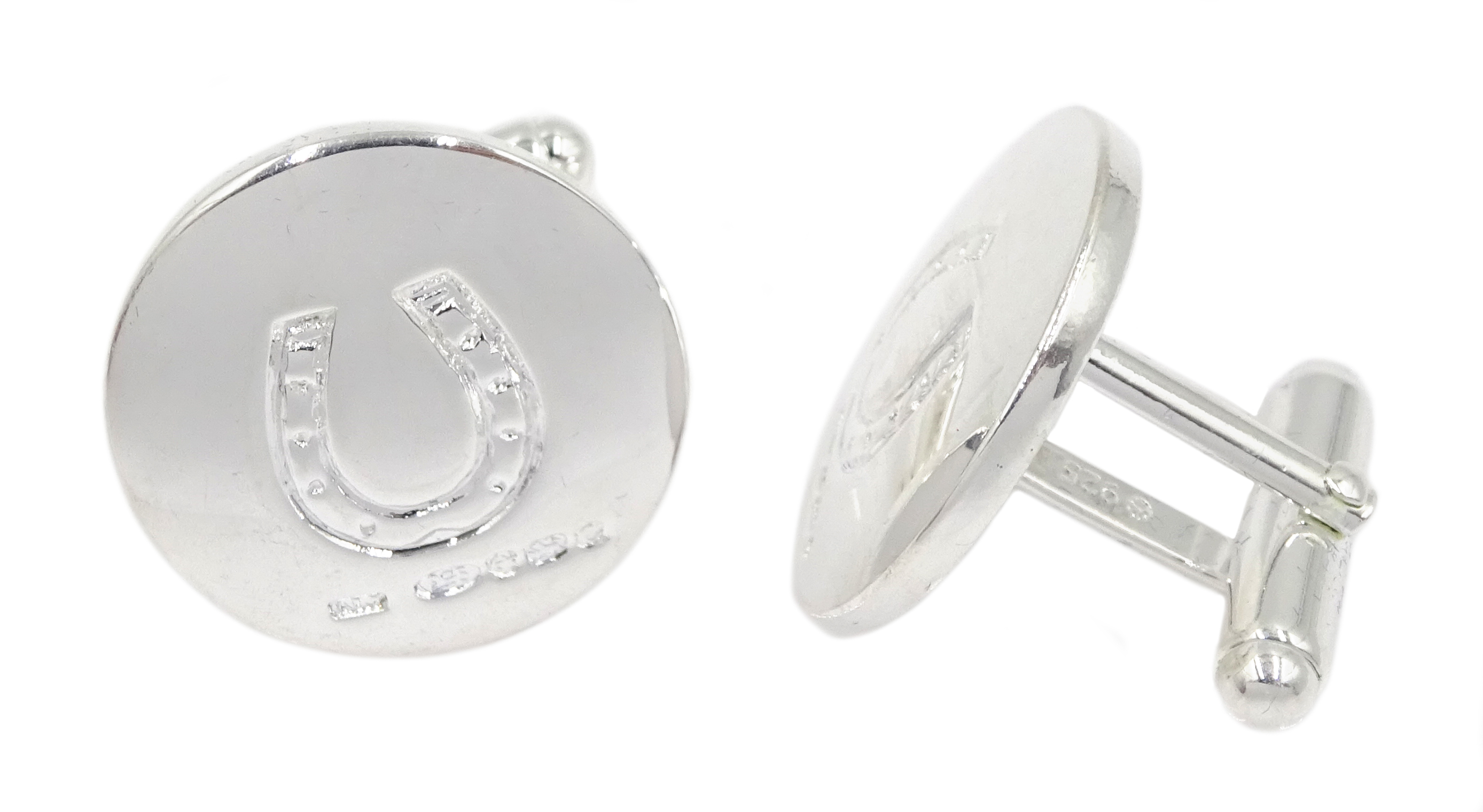 Pair of silver horseshoe cufflinks, hallmarked - Image 3 of 3