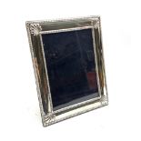 Silver table photograph frame with bead and shell border by Carr's of Sheffield, 2000 H22cm