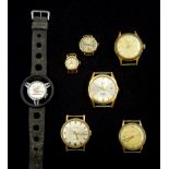 Avia 9ct gold gentleman's wristwatch, London 1972, Avia ladies 18ct gold wristwatch Swiss hallmark,