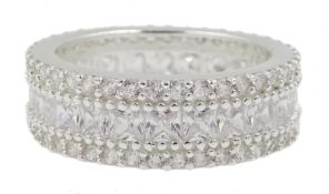 Silver cubic zirconia full eternity ring, stamped 925