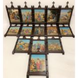 E.T. Bingley - A series of fourteen Victorian oils on canvas 'The Stations of the Cross' signed and