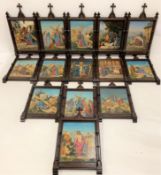 E.T. Bingley - A series of fourteen Victorian oils on canvas 'The Stations of the Cross' signed and