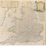 Thomas Kitchin - Hand coloured map of the Roads of England and Wales 35cm x 35cm