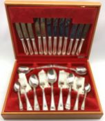 Canteen of G. H Kirk & Co. bead edge pattern silver-plated cutlery, six place settings in case 44 pi