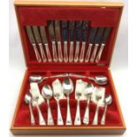 Canteen of G. H Kirk & Co. bead edge pattern silver-plated cutlery, six place settings in case 44 pi