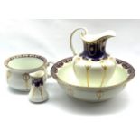 Early 20th century Bisto four piece toilet set retailed by Harrods