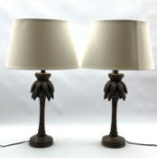 Pair of Pineapple tree form table lamps with shades, retailed by Zara Home H70cm