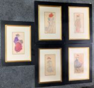After Pablo Picasso, series of five colour prints from the Garnet de Paris Series, published by Quin
