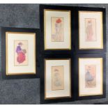 After Pablo Picasso, series of five colour prints from the Garnet de Paris Series, published by Quin