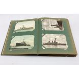 Post card album containing mainly early 20th Century Naval cards, warships, Channel Fleet, First Cru
