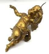 19th century Ormolu mount in the form of a winged Cherub, H29cm