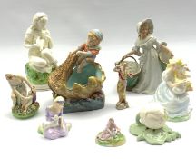 Royal Doulton figure 'Mary Had A Little Lamb', Coalport figure 'The Goose Girl', Royal China Works W
