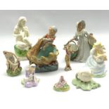 Royal Doulton figure 'Mary Had A Little Lamb', Coalport figure 'The Goose Girl', Royal China Works W