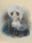 English School - Half length portrait of Mary Elizabeth, wife of Charles 2nd Early Grey died 1861, p