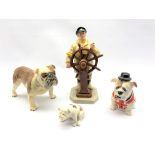 Beswick bulldog CH Basford British mascot, Royal Doulton figure The Helmsman, Manor Collectables Bul