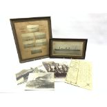 Frame containing six black and white photographs 'German Submarines off Harwich, handed over to the