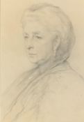 Mrs Gascoigne - Half length portrait of Agnes wife of Charles, 2nd Viscount Halifax, pencil, inscrib