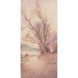 Arthur Willitt (1869-1951) Rural landscape, watercolour signed, 39cm x 19cm