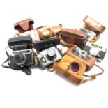 Eight vintage cameras including AGFA Isolette, Zeiss Ikon 'Contina Prontor-svs' and other similar ca
