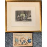 William Heath (1795-1840) 'A Chinese Set To' - from Sketches by Travellers (Plate 6) hand-coloured e