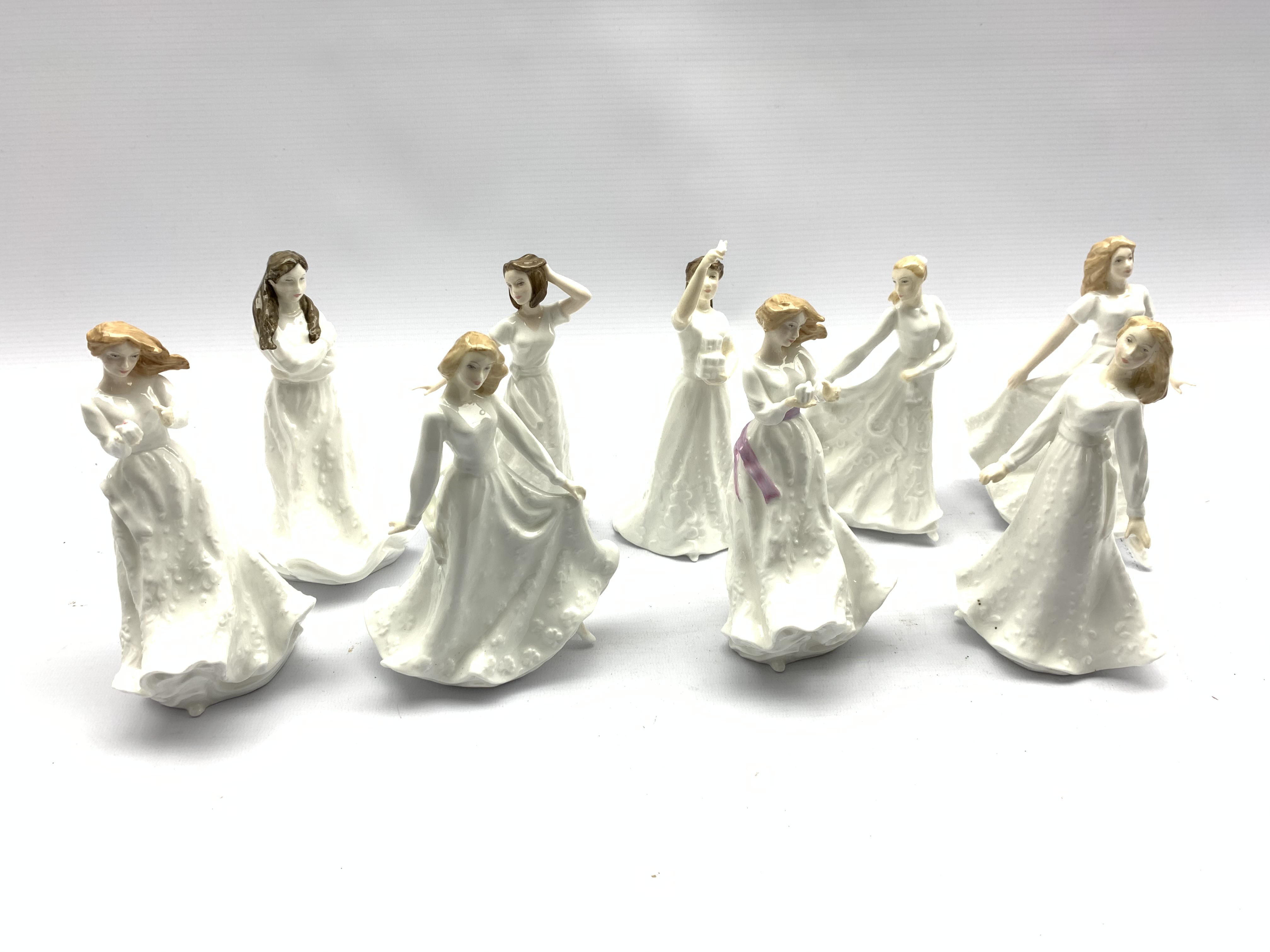 Nine Royal Doulton figures from the Sentiment series designed by A Maslankowski including Thank You, - Image 4 of 4