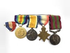 To Pte G Priestman, East Yorkshire Regt. No. 3-8814 -Group of four medals comprising India Medal wit