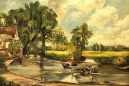 The Haywain, 20th century oil after Constable, 49cm x 70cm