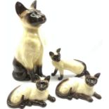 Beswick Fireside model of a Siamese cat No. 2139, pair of Siamese cats No. 1559 second version and a