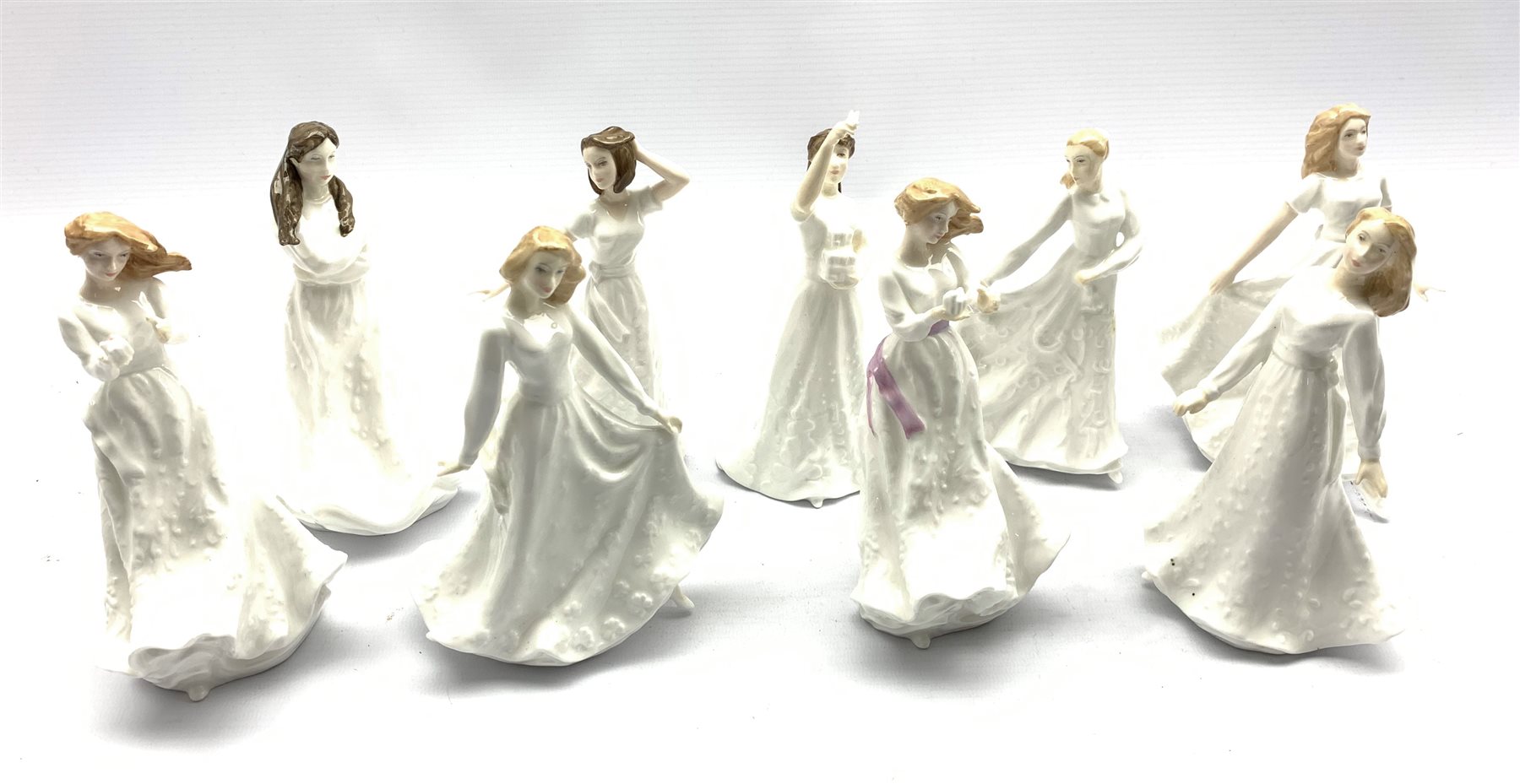 Nine Royal Doulton figures from the Sentiment series designed by A Maslankowski including Thank You, - Image 2 of 4