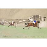 S J Anderton - 'The Derby 1904' watercolour 37cm x 57cm