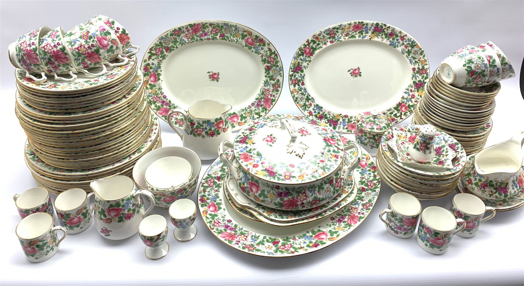 Crown Staffordshire 'Thousand Flowers' pattern dinner and part tea service