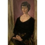 Mick Arnup (British 1923-2008): Portrait of a Seated Lady, oil on canvas unsigned 91cm x 60cm (unfra