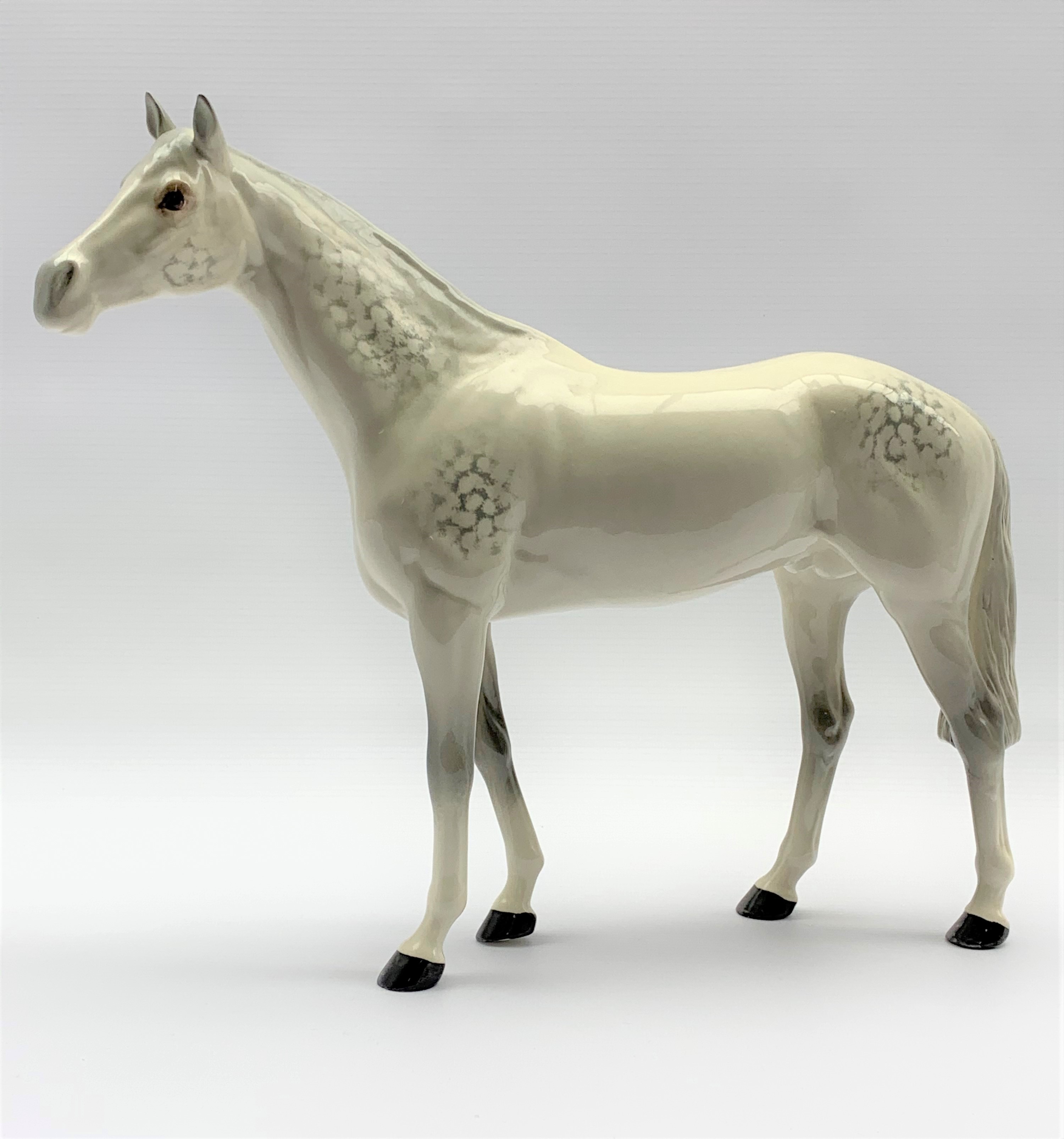 Beswick model of a large racehorse in grey gloss No. 1564