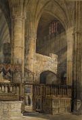 William James Boddy (British 1831-1911): St Edmund's Chapel 'Westminster' Abbey, watercolour signed,