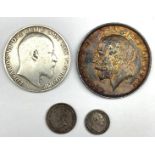 Queen Victoria 1839 maundy twopence, King William IV 1833maundy penny, King Edward VII standing Brit