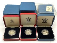 Twelve United Kingdom silver proof one pound coins, all cased, most with certificates