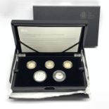 The Royal Mint 'The 2018 United Kingdom Silver Proof Piedfort Commemorative Coin Set', cased and box