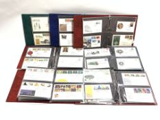 Great British Queen Elizabeth II first day covers in seven ring binder albums, dating from the 1950s