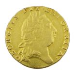 George III 1797 gold spade guinea coin, previously mounted