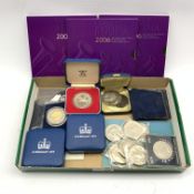 Three Queen Elizabeth II 1977 silver proof crown coins, all cased, Bailiwick of Jersey 2006 silver p