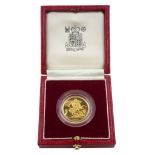 Queen Elizabeth II 1984 gold proof full sovereign coin, cased with certificate