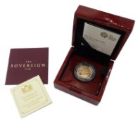 Queen Elizabeth II 2019 gold proof full sovereign coin, cased with certificate