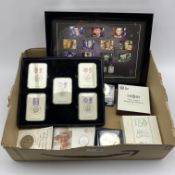 Coins and stamps including Queen Elizabeth II 2016 'Beatrix Potter 150 years' silver proof fifty pen